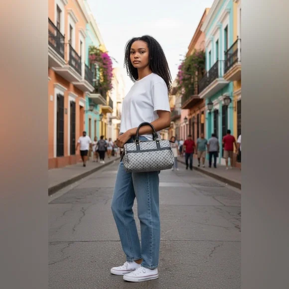 Louis Vuitton Josephine PM Satchel Tote Mini Lin Monogram Canvas Handbag w/ COA - Picture 8 of 12